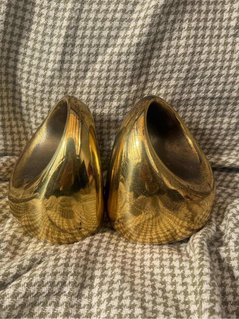 Pair of Ben Seibel Brass Plated Orb Bookends Marked, 1950s - Picture 11 of 15